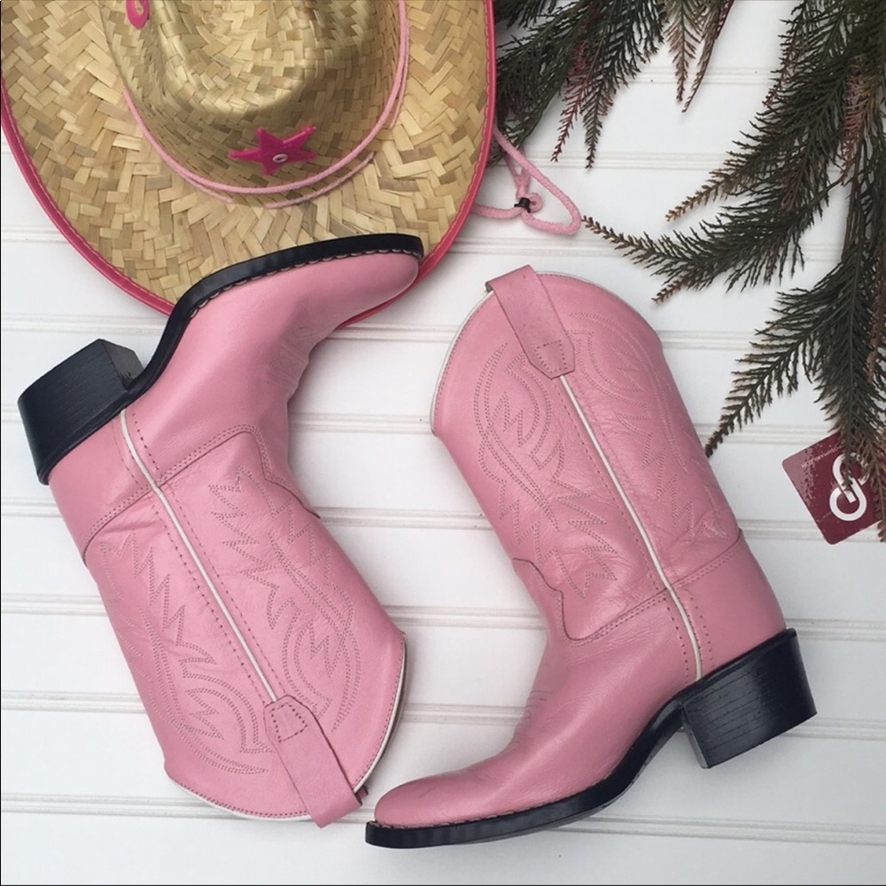 OLD WEST | Cowgirl 9” Pink Leather Western Boots